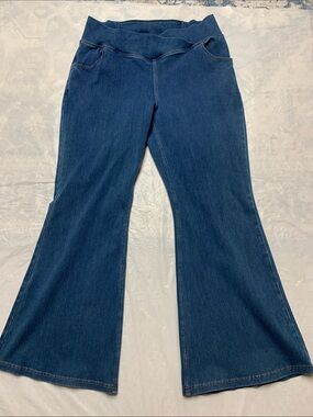 Halara Flex High Rise Crossover Waistband Pull On Flare Jeans NWT 2XL